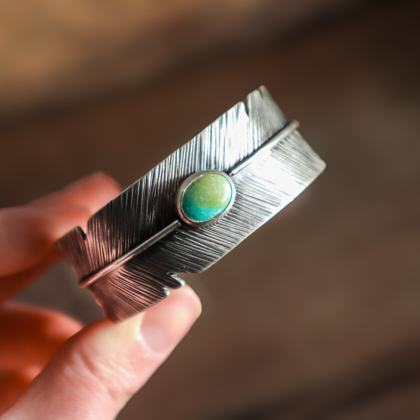 Turquoise Feather Cuff