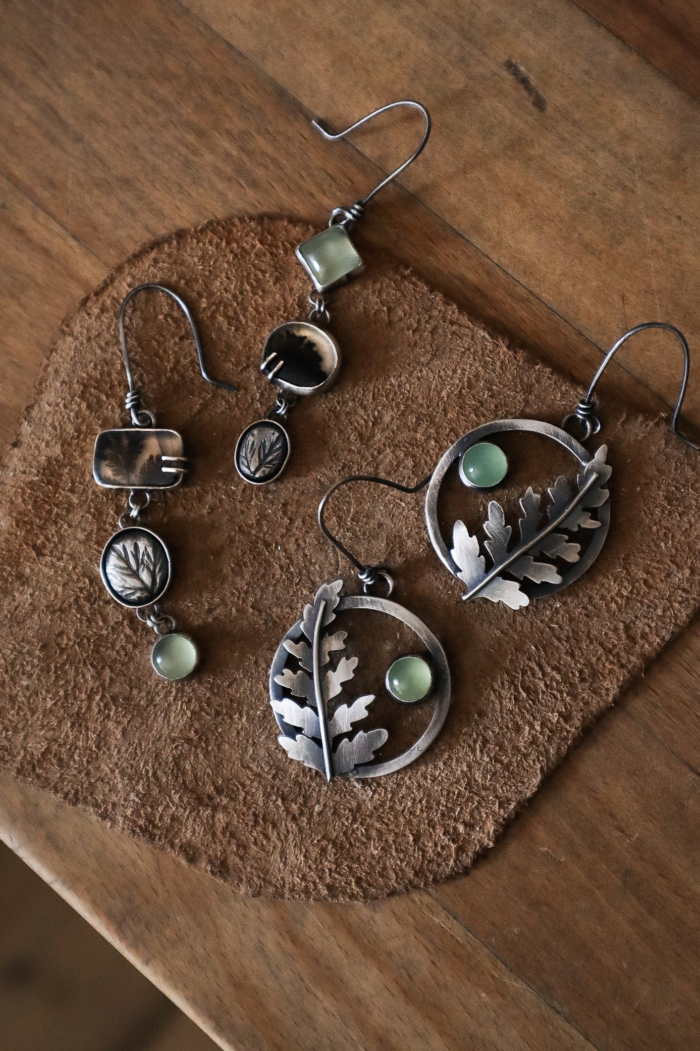 Fern Hoops with Prehnite