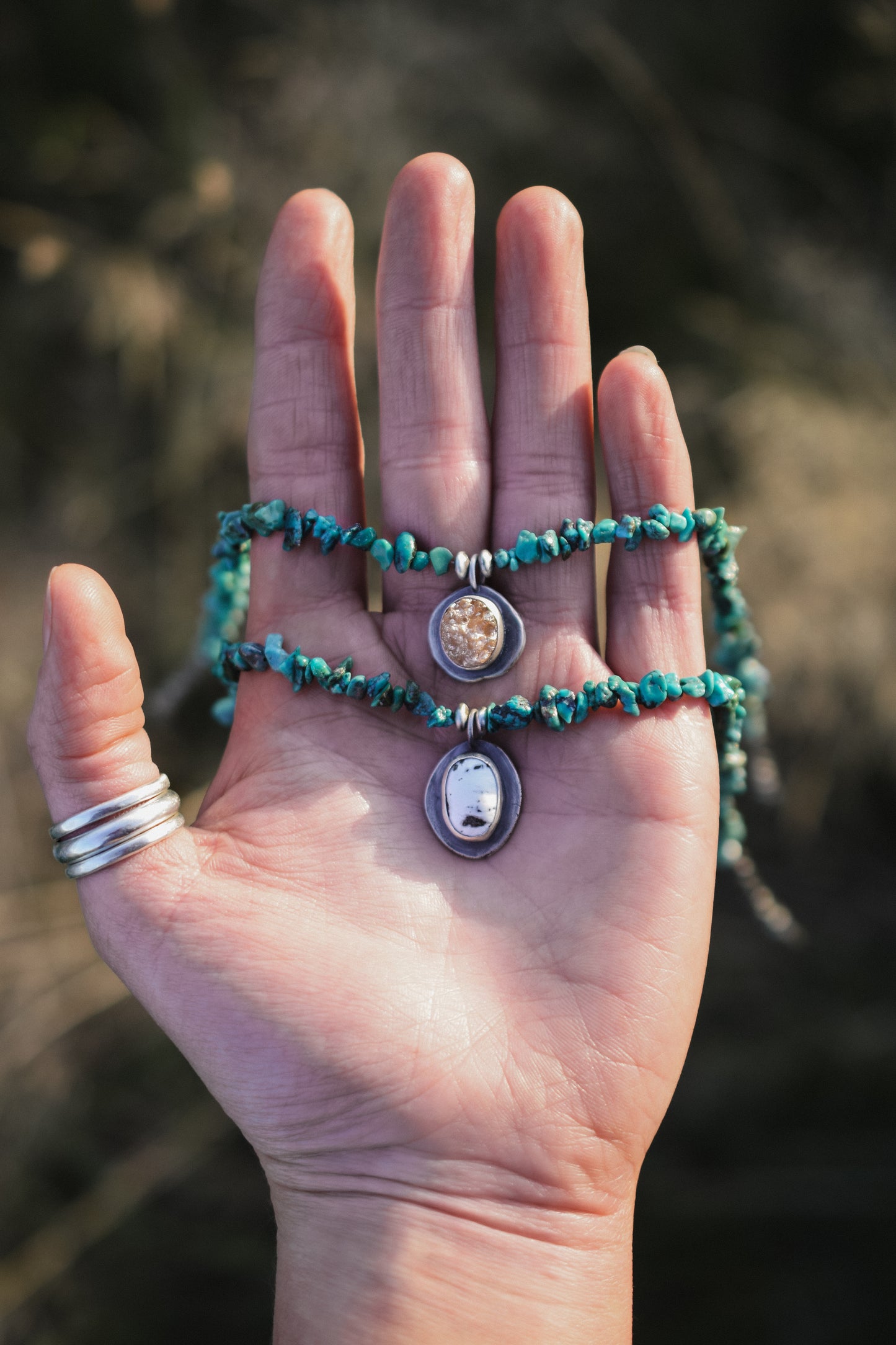Pebbles Choker/Collarette - Peach Druzy