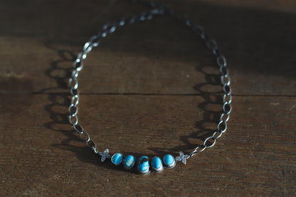 Ombre Multistone Choker - Mixed Sky Blue Turquoise