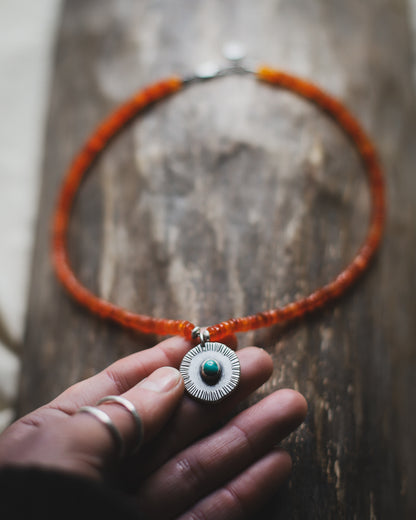 Reverie Necklace - Carnelian & Turquoise