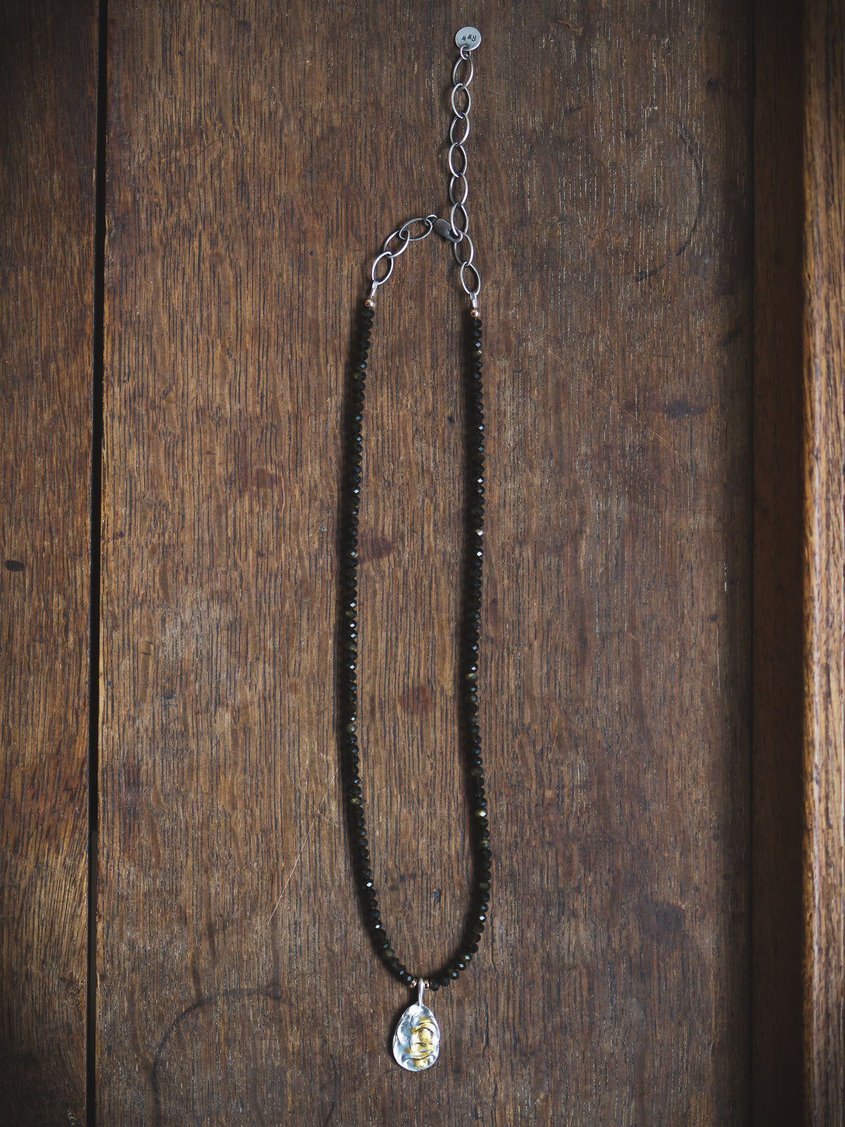 **RESERVED FOR MIA** River Relic Necklace - Golden Obsidian + 24ct Gold