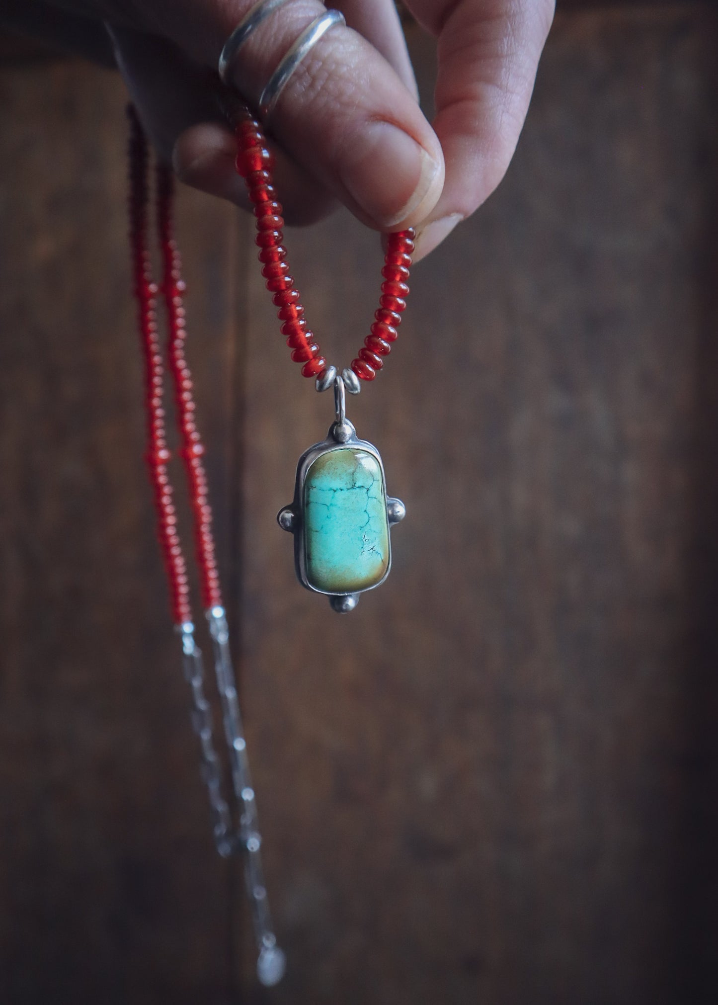 Bamboo Mountain + Carnelian Beaded Necklace