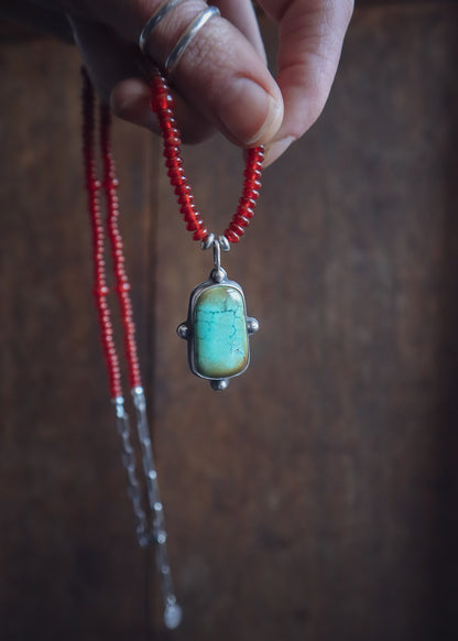 Bamboo Mountain + Carnelian Beaded Necklace