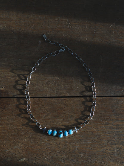 Ombre Multistone Choker - Mixed Sky Blue Turquoise