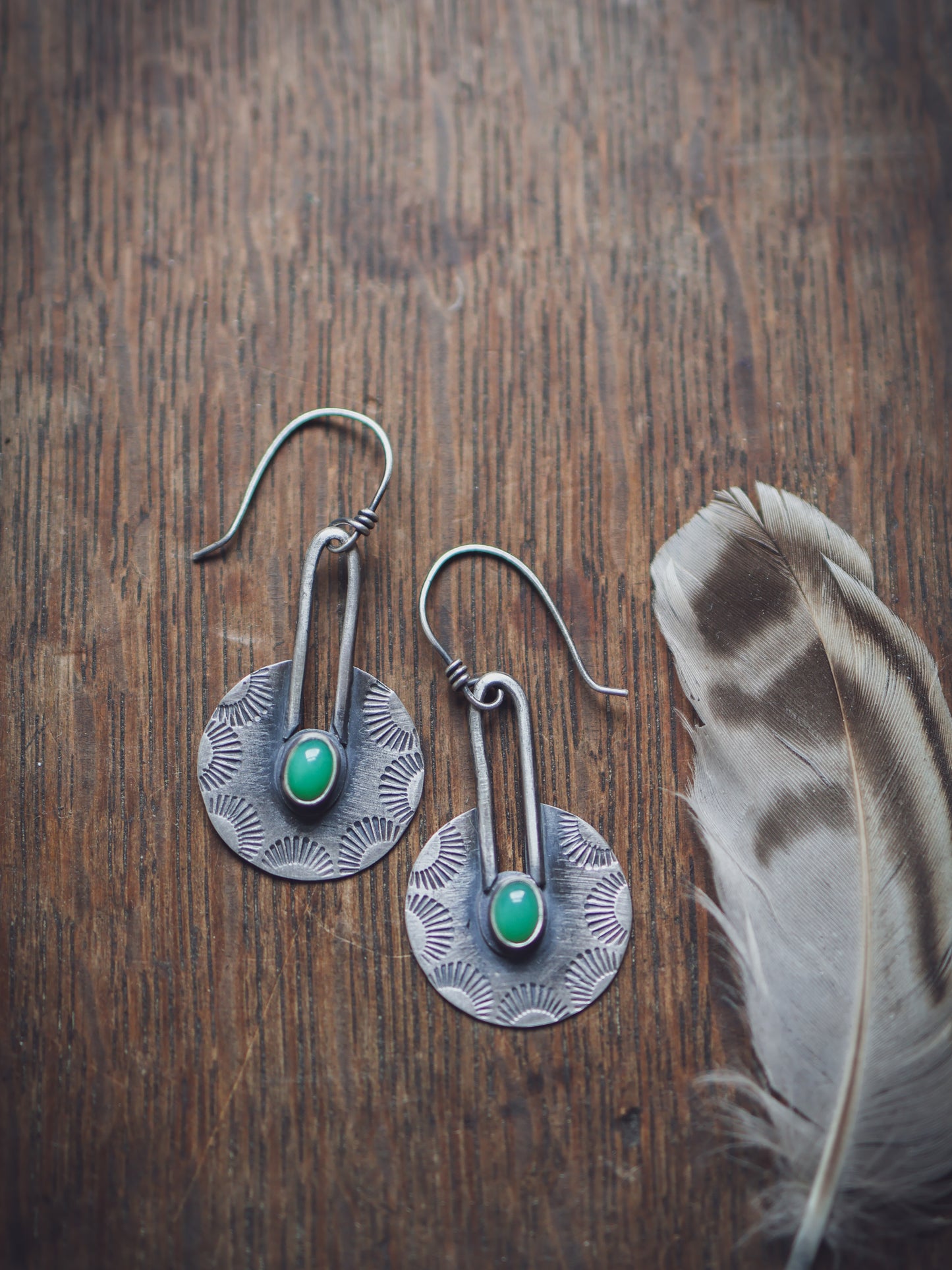 Sunray Portal Earrings - Chalcedony