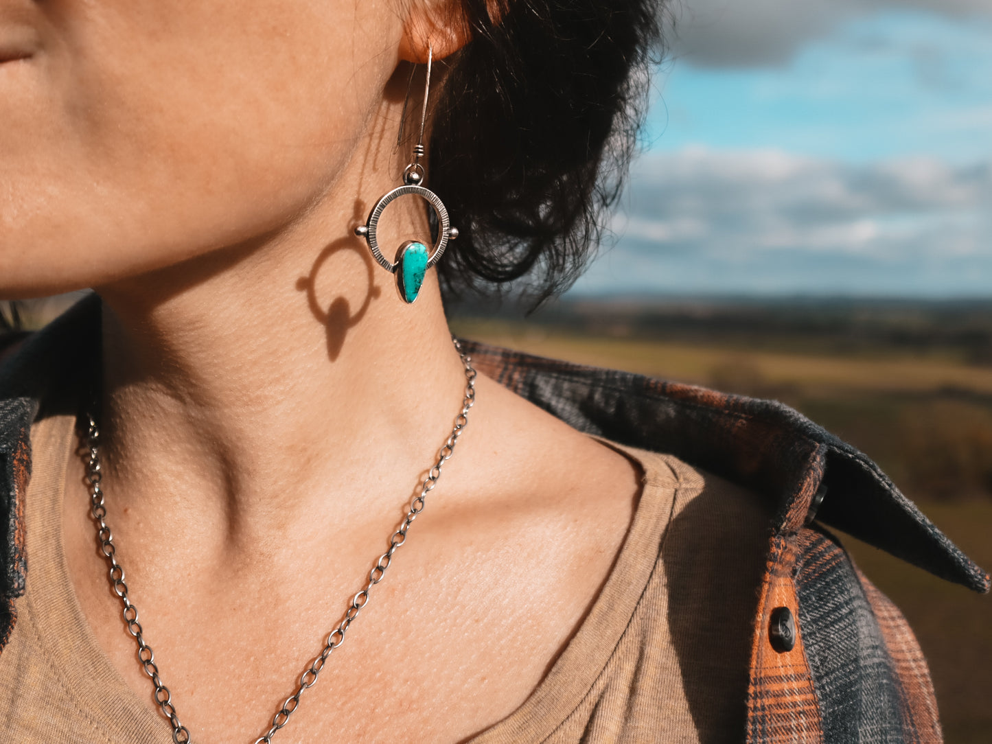 Turquoise Sundial Earrings