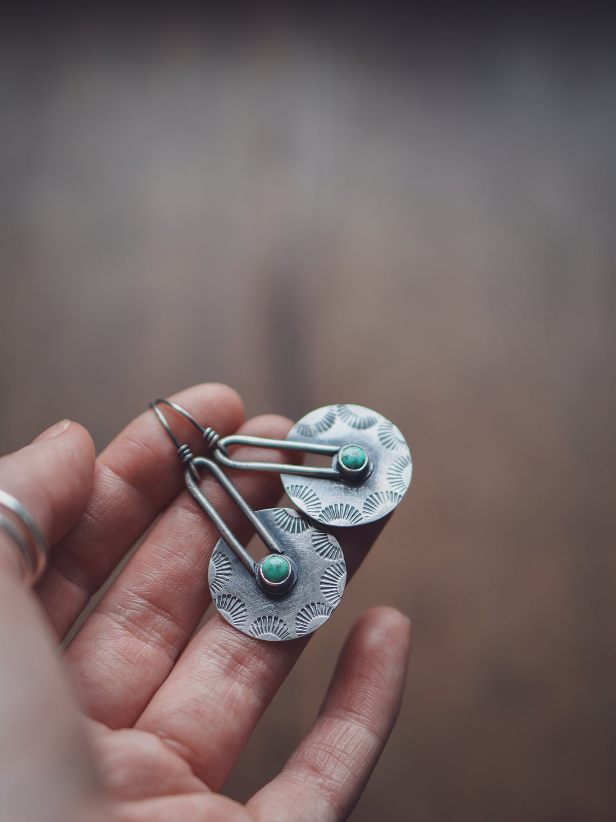 Sunray Portal Earrings - Egyptian Turquoise