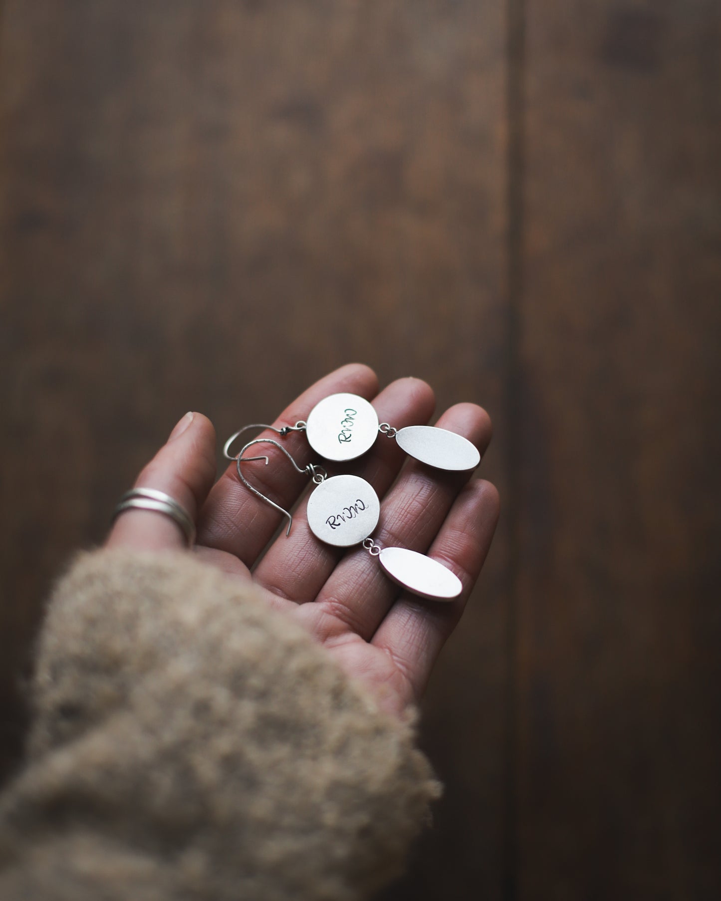 Earth & Ether Earrings - Mother of Pearl & Verde Valley