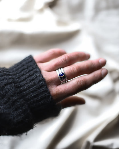 Sapphire & Gold Ring Stack - N 1/2 / 7