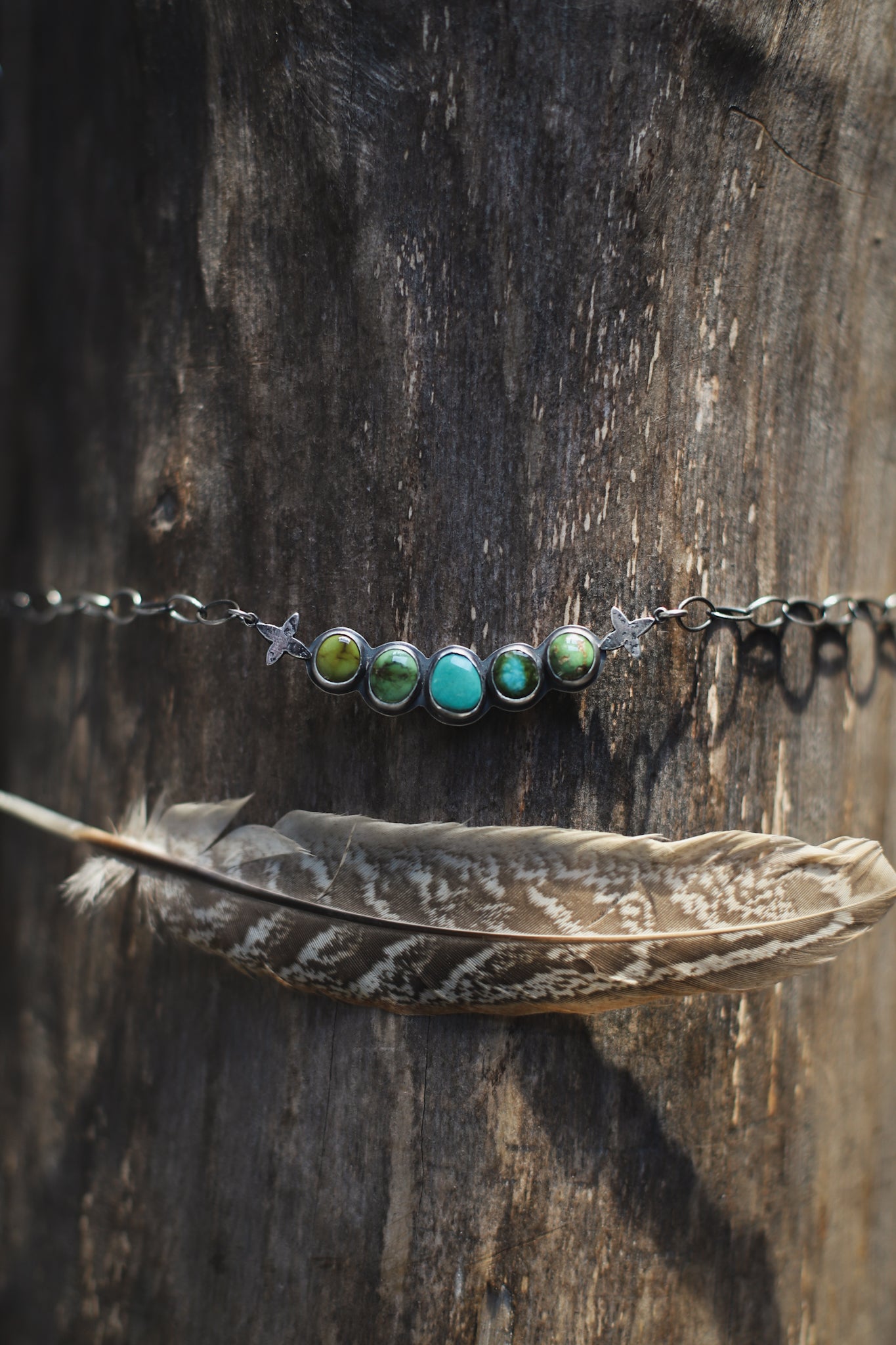 Ombre Multistone Choker - Mixed Green-Blue Turquoise