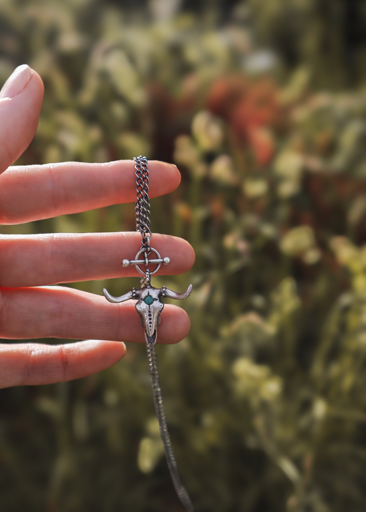 Longhorn + Emerald Necklace