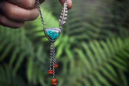 Fern Cascade Necklace - Hubei & Carnelian