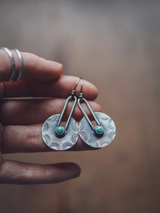 Sunray Portal Earrings - Egyptian Turquoise