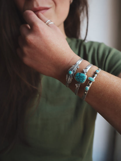 Mixed Metal Turquoise Cuff