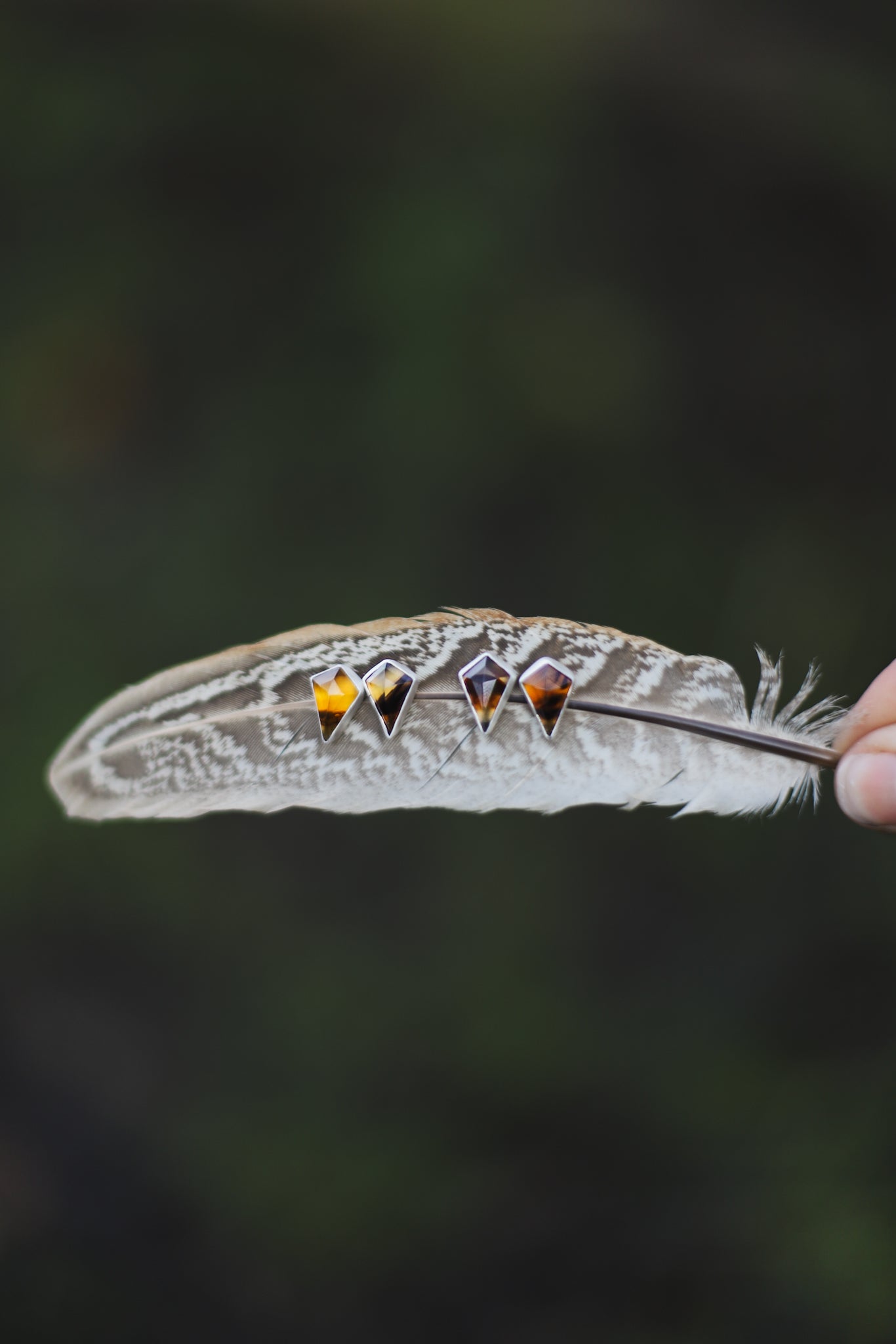 Smoke & Dust Post Earrings - Montana Agate