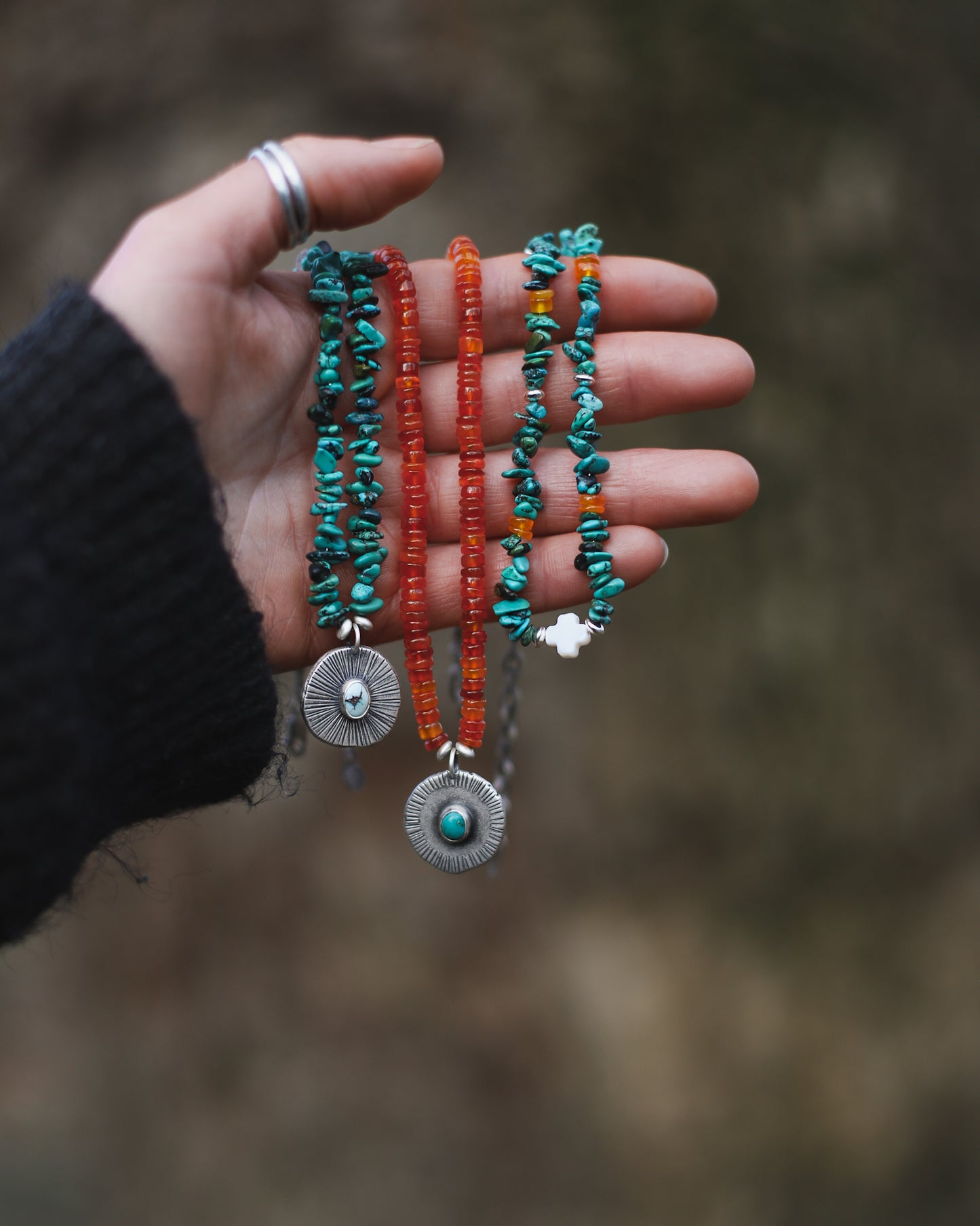 Reverie Necklace - Carnelian & Turquoise