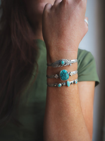 Mixed Metal Turquoise Cuff