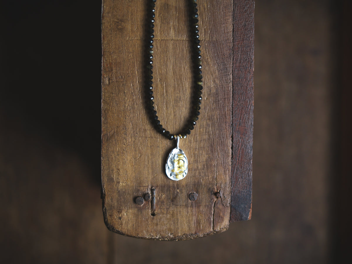 **RESERVED FOR MIA** River Relic Necklace - Golden Obsidian + 24ct Gold