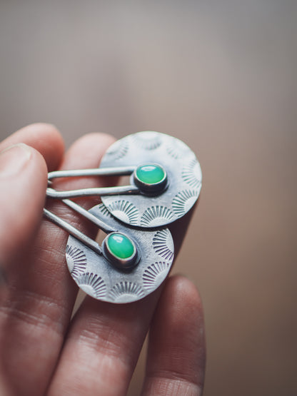 Sunray Portal Earrings - Chalcedony