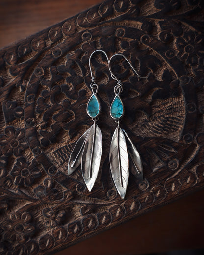 Labradorite Willow Leaf Earrings