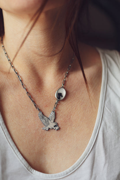 Custom for Christy - 50% Balance - Osprey + Dendritic Agate Necklace