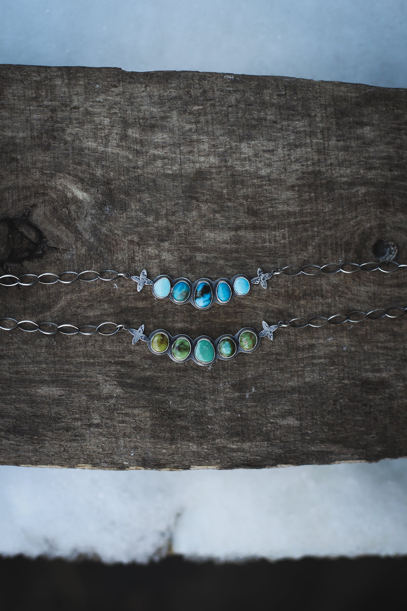 Ombre Multistone Choker - Mixed Green-Blue Turquoise