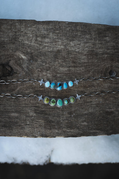 Ombre Multistone Choker - Mixed Green-Blue Turquoise