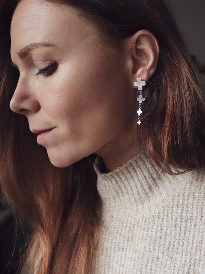 Multi Cross Drop Earrings