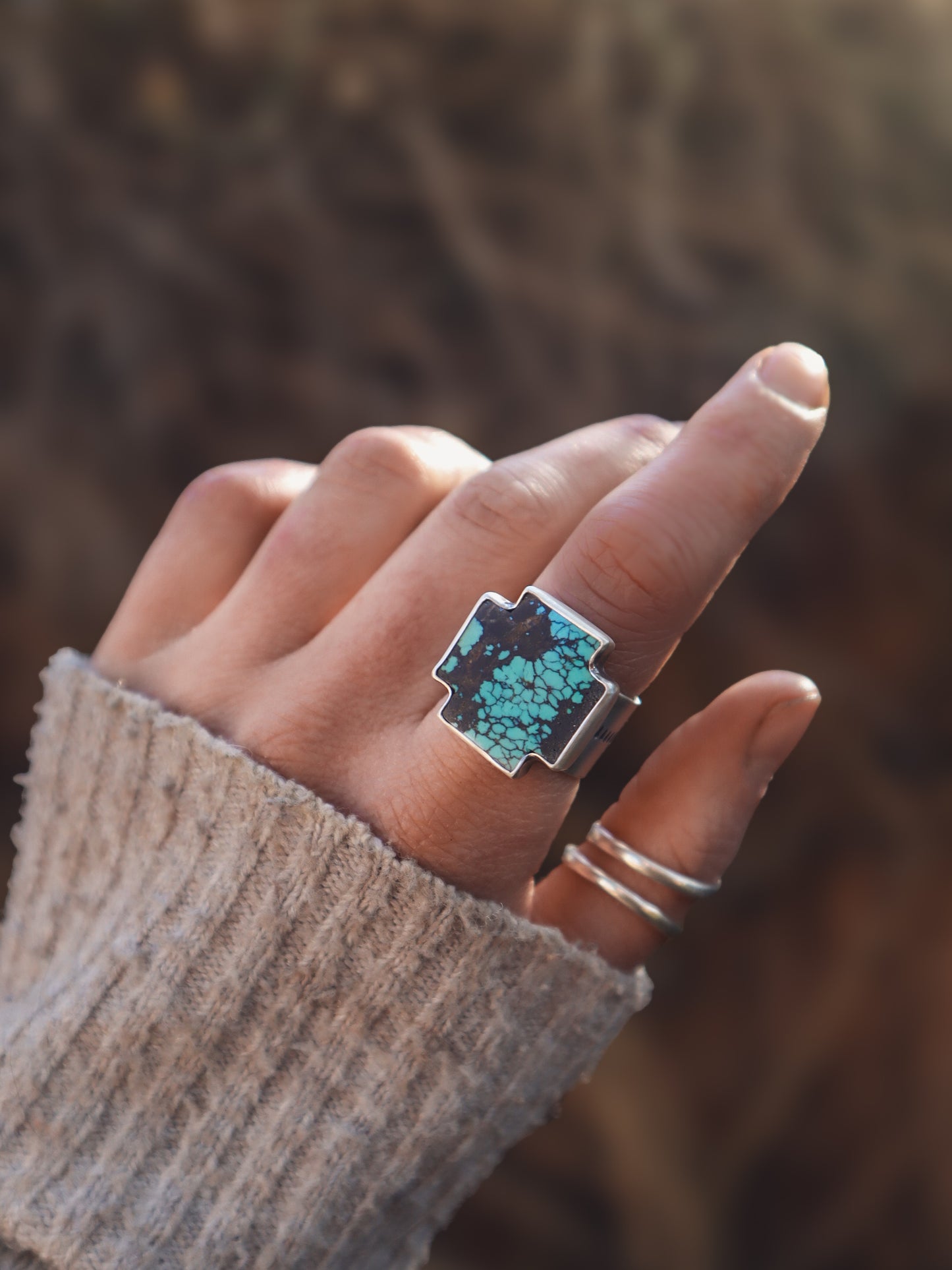 Cloud Mountain Cross Ring - P / 7.5