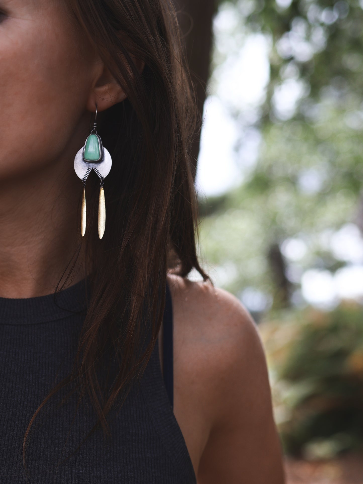 Zenith Dropper Earrings - Lucid Variscite