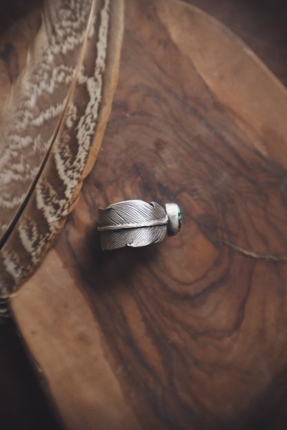 Bamboo Mountain Feather Band Ring - Q / 8