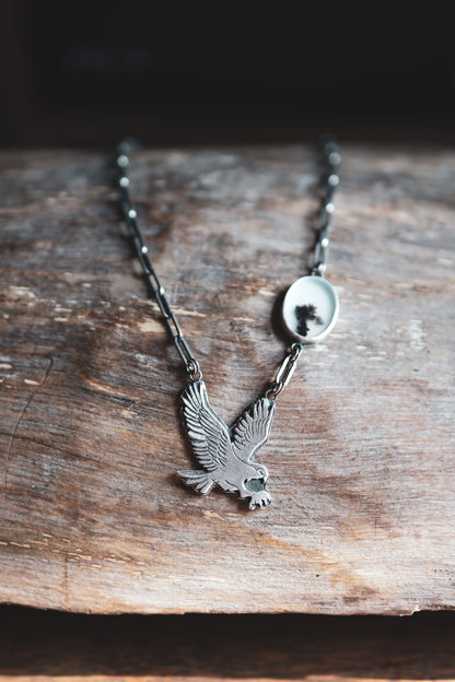 Custom for Christy - 50% Balance - Osprey + Dendritic Agate Necklace