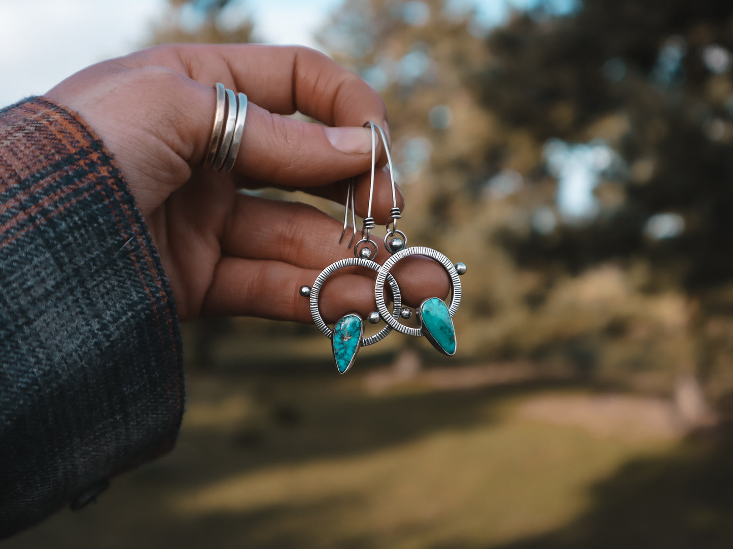 Turquoise Sundial Earrings