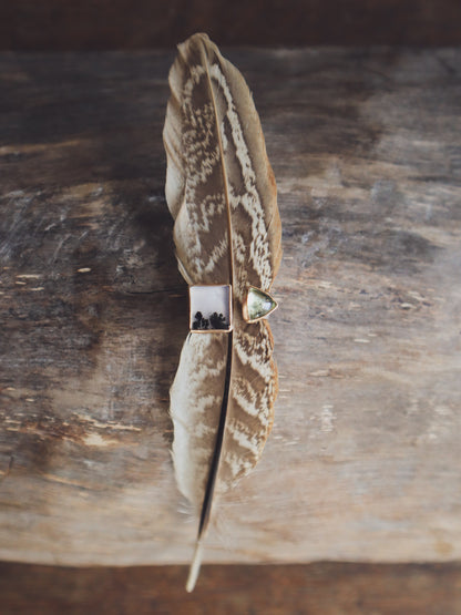 Komorebi Ring - Dendritic Agate, Green Amethyst + Gold - L 1/2-N 1/2 / 5.75-6.75
