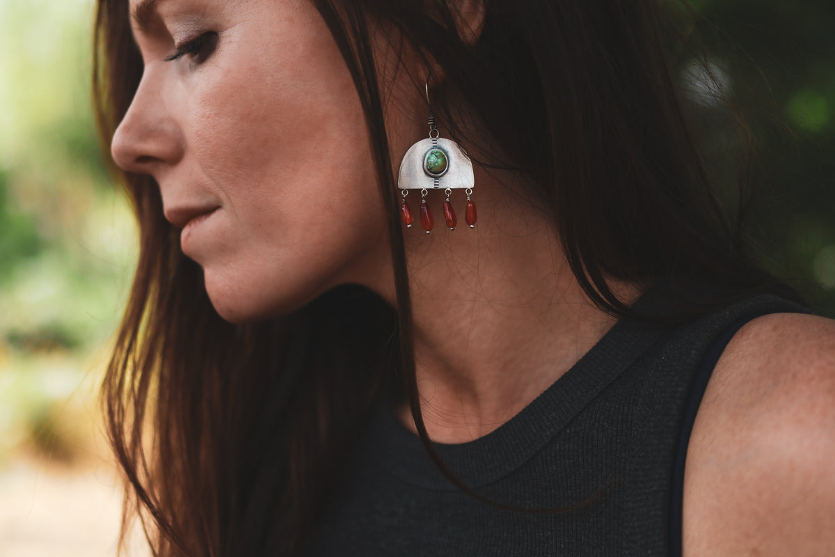 Ebb + Flow Earrings - Bamboo Mountain + Carnelian