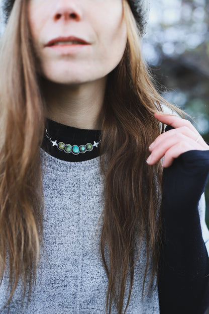 Ombre Multistone Choker - Mixed Green-Blue Turquoise