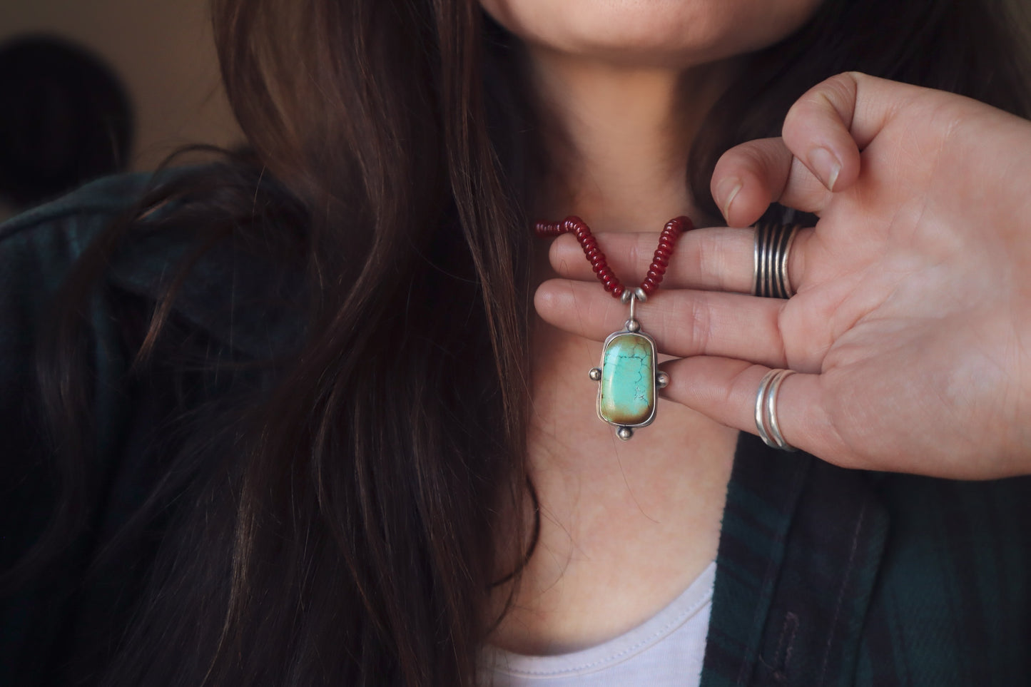 Bamboo Mountain + Carnelian Beaded Necklace