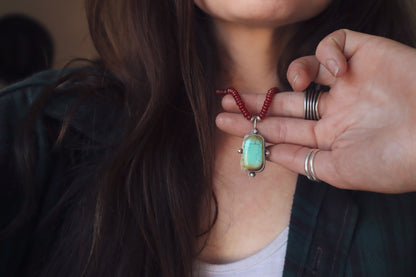 Bamboo Mountain + Carnelian Beaded Necklace