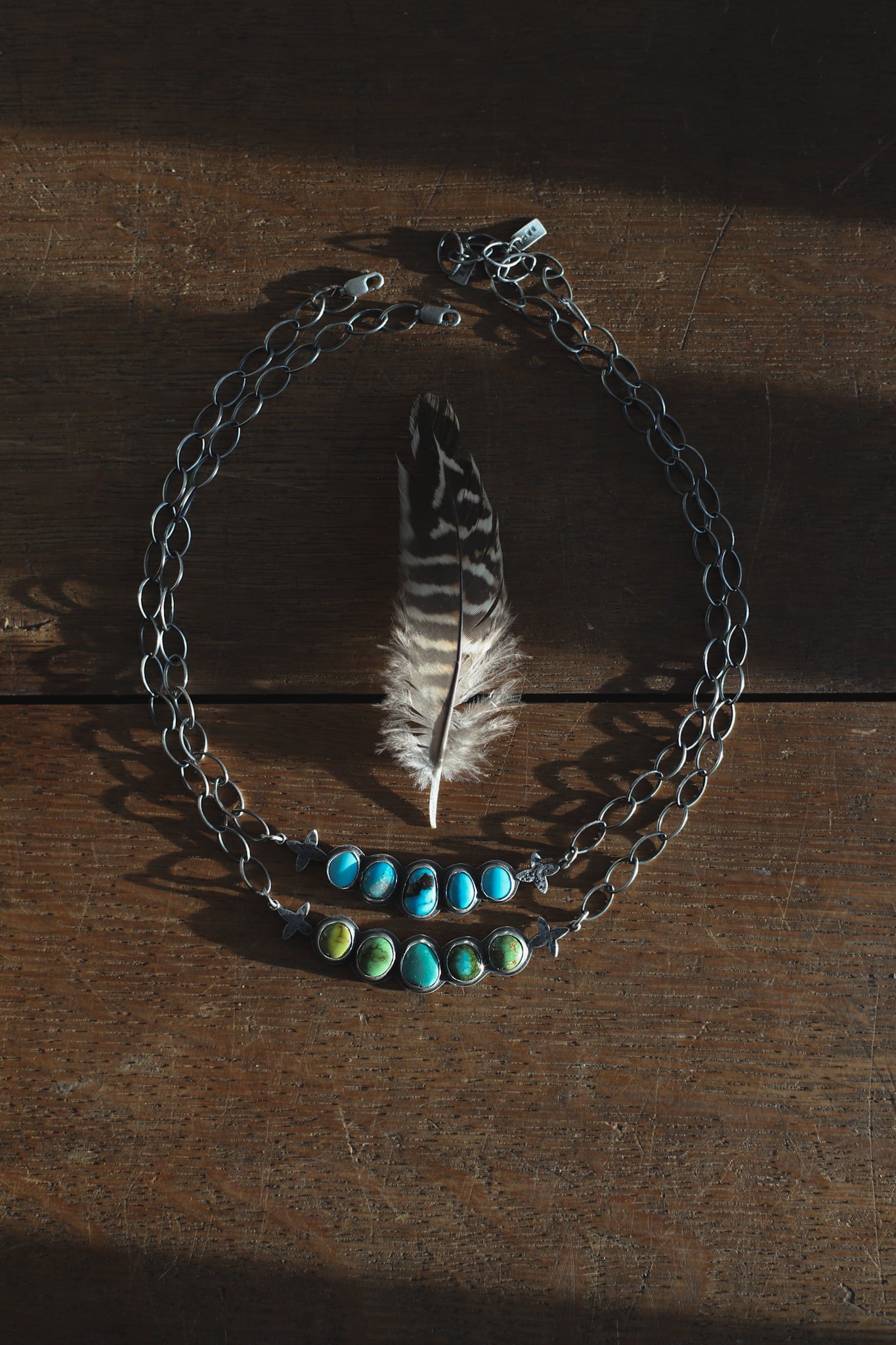 Ombre Multistone Choker - Mixed Green-Blue Turquoise