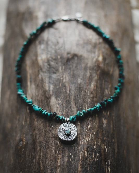 Reverie Necklace - Turquoise Nugget & Golden Hills