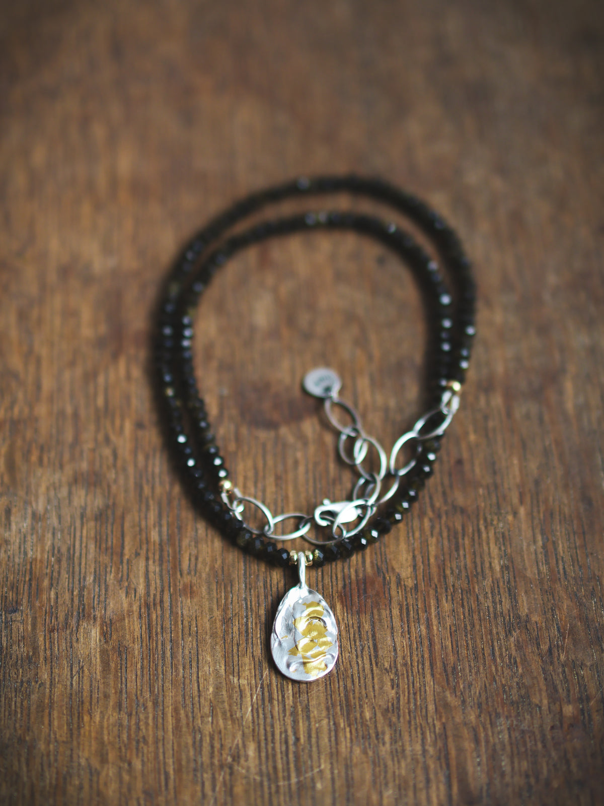 **RESERVED FOR MIA** River Relic Necklace - Golden Obsidian + 24ct Gold