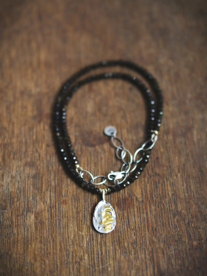 **RESERVED FOR MIA** River Relic Necklace - Golden Obsidian + 24ct Gold