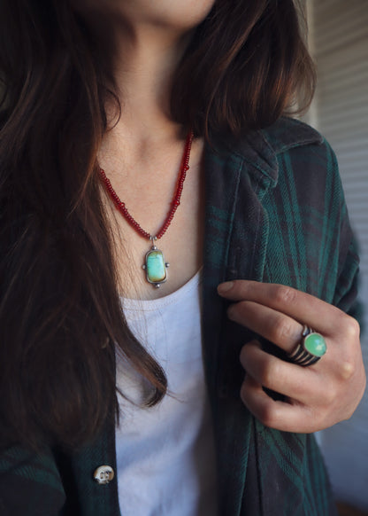 Bamboo Mountain + Carnelian Beaded Necklace