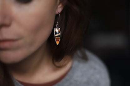 Smoke & Dust Drop Earrings - Montana Agate