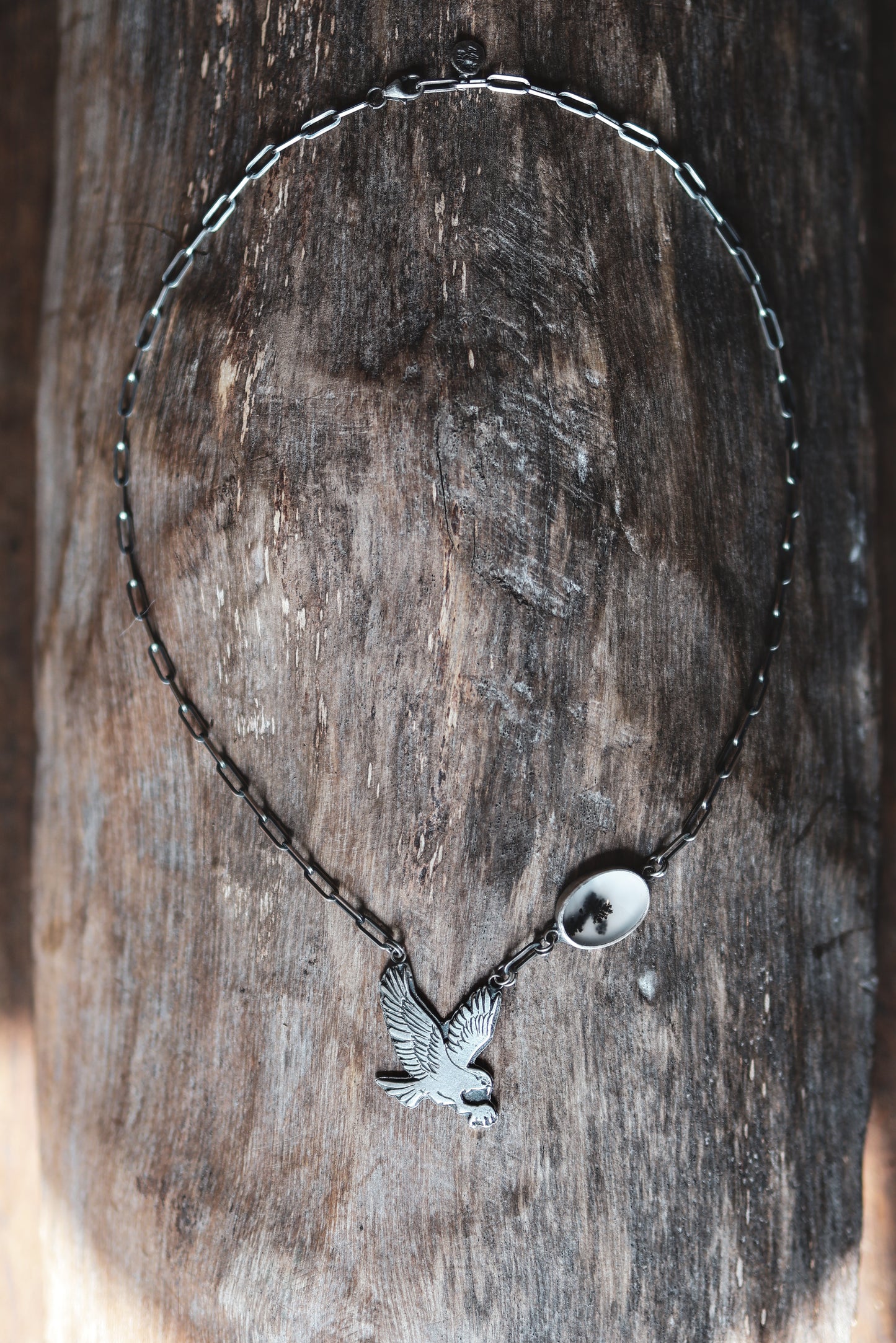 Custom for Christy - 50% Balance - Osprey + Dendritic Agate Necklace