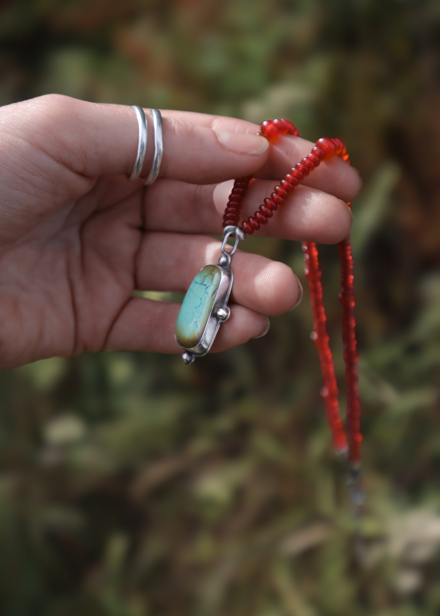 Bamboo Mountain + Carnelian Beaded Necklace