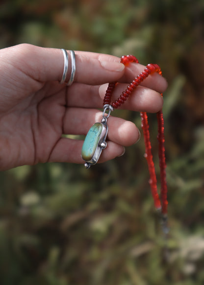 Bamboo Mountain + Carnelian Beaded Necklace