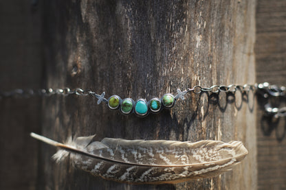 Ombre Multistone Choker - Mixed Green-Blue Turquoise