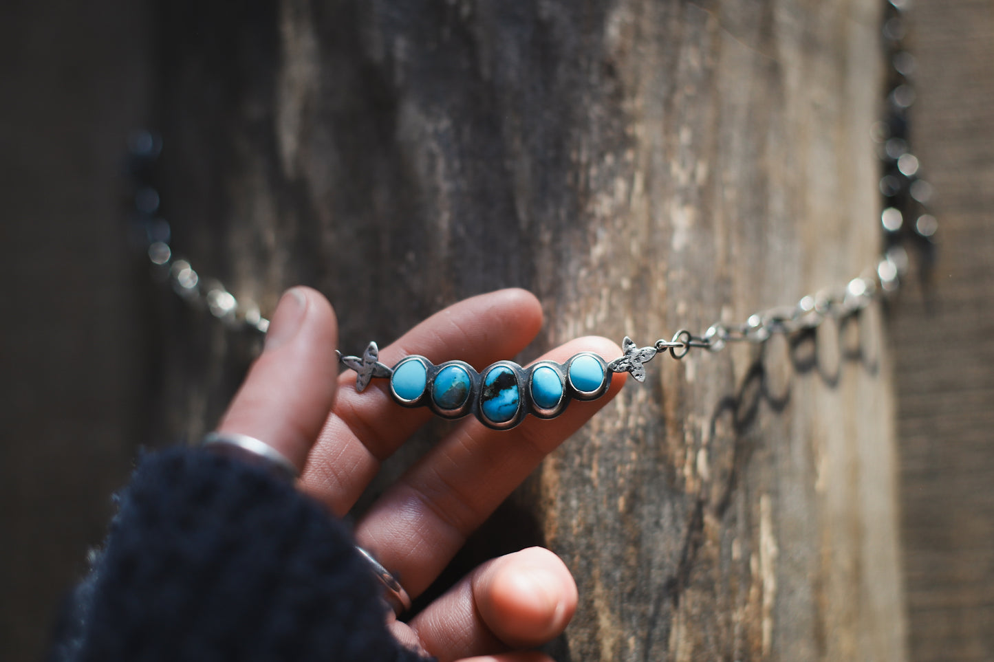 Ombre Multistone Choker - Mixed Sky Blue Turquoise